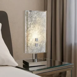 Abat-jour camera da letto in foglia argento top light shadow