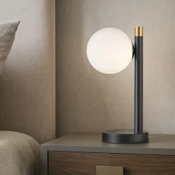 Abat jour camera da letto miloox pomi dimmerabile sfera vetro sfera bianca