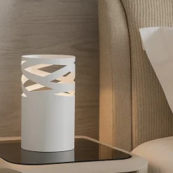 Abat-jour da comodino bianca design moderno per camera da letto