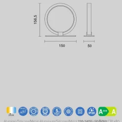 Abat-jour da comodino bianca led per camera da letto moderna