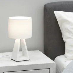 Abat-jour da comodino bianco led 8.4w 3000k touch dimmer vivida pup metal