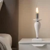 Abat-jour da comodino classica vetro bianco ondaluce pagan