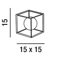 Abat-jour da comodino cube perenz oro sfera vetro