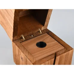 Abat-jour da comodino cubo in legno led 2700k