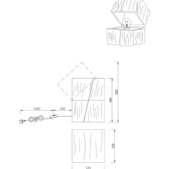 Abat-jour da comodino cubo in legno led 2700k