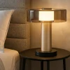 Abat jour da comodino design oro sabbiato per camera da letto