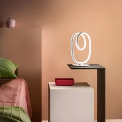 Abat-jour da comodino diva bianco gea luce design moderna