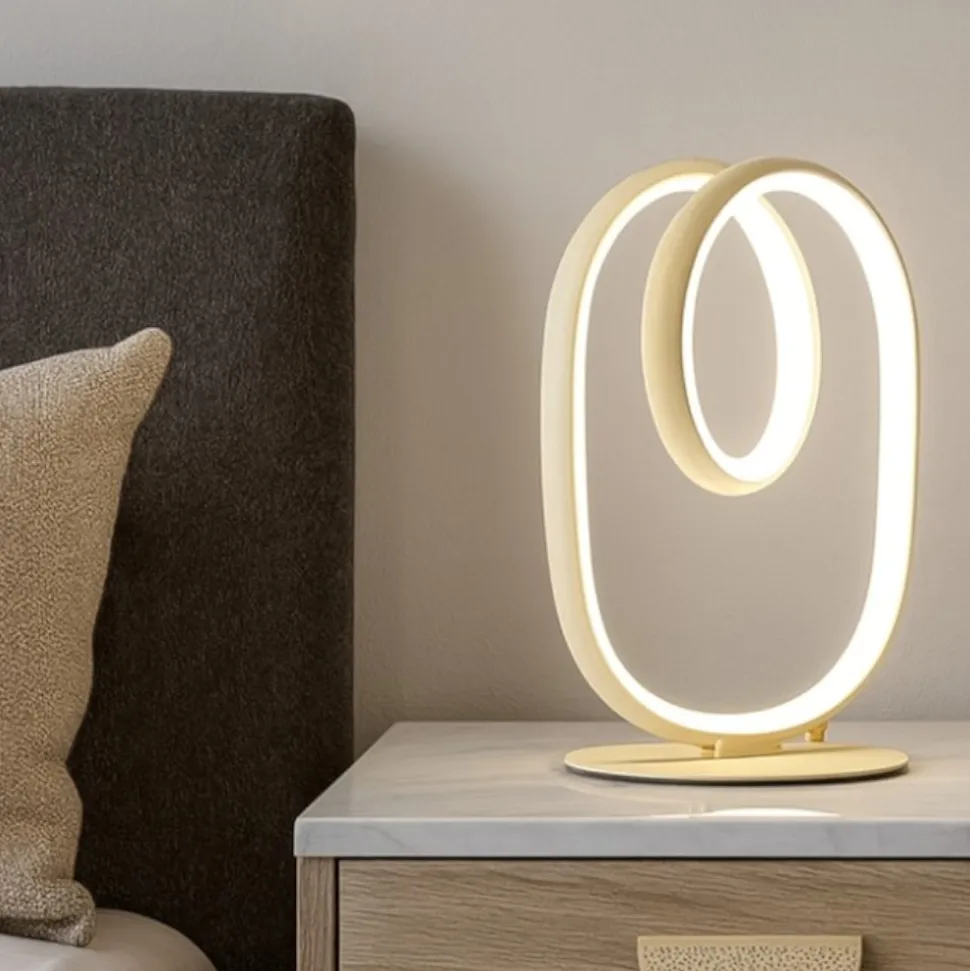Abat jour da comodino diva oro gea luce design moderna