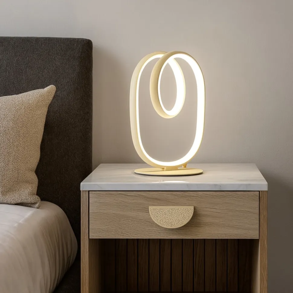 Abat jour da comodino diva oro gea luce design moderna