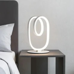 Abat jour da comodino diva titanio gea luce design moderna