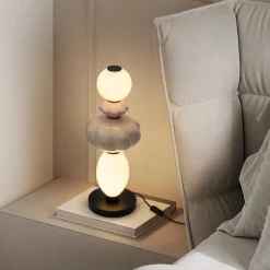 Abat-jour da comodino lampada moderna ceramica vetro led 16w 3000k