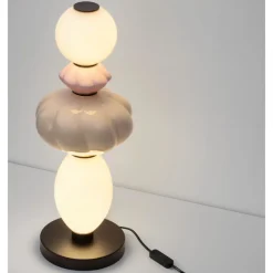 Abat-jour da comodino lampada moderna ceramica vetro led 16w 3000k