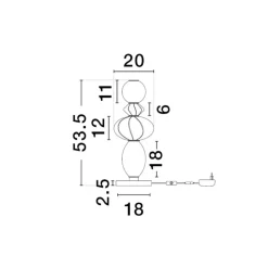 Abat-jour da comodino lampada moderna ceramica vetro led 16w 3000k