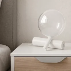 Abat jour da comodino led 6w 3000k bianca rossini tab linea light codice ca148fwhwdi