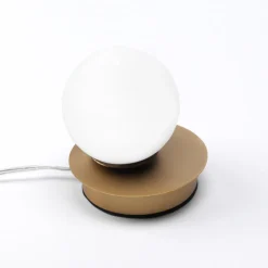 Abat-jour da comodino moderna oro vetro bianco led 4w 3000k vivida pearl