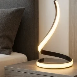 Abat-jour da comodino moderna led marrone ossido per camera da letto