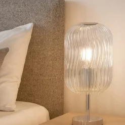 Abat-jour da comodino moderna toplight tender cromo