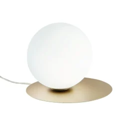 Abatjour da comodino ondaluce snail oro vetro bianco