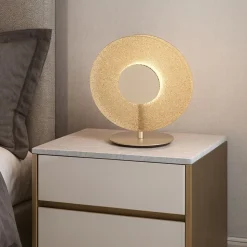 Abat-jour da comodino ondaluce lt candy led vetro ambra