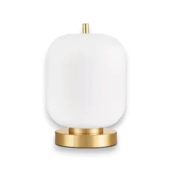 Abat-jour da comodino oro vetro bianco per camera da letto