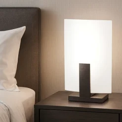 Abat jour da comodino per camera da letto moderna legno wenge