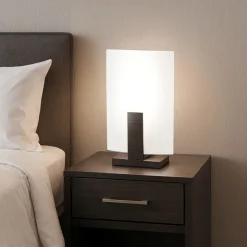 Abat jour da comodino per camera da letto moderna legno wenge