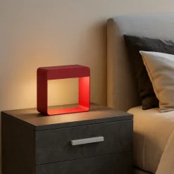 Abat jour da comodino rossa dama linea light led 3000k portatile