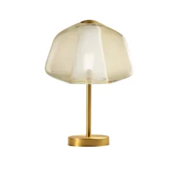 Abat jour da comodino toplight double skin moderna oro vetro ambra