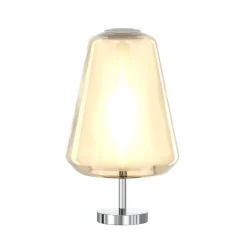 Abat-jour da comodino toplight moderna cromo vetro ambra