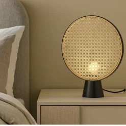 Abat-jour da conodino camera da letto rattan naturale