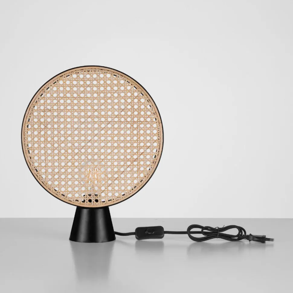 Abat-jour da conodino camera da letto rattan naturale