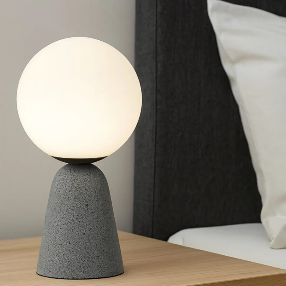 Abat-jour di cemento per comodino camera da letto moderna