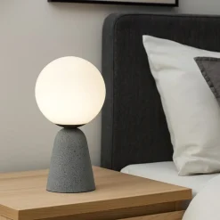 Abat-jour di cemento per comodino camera da letto moderna