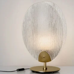 Abat-jour lamapada da comodino design conchiglia di vetro