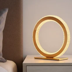 Abat-jour lampada comodino anello oro per camera da letto contemporanea