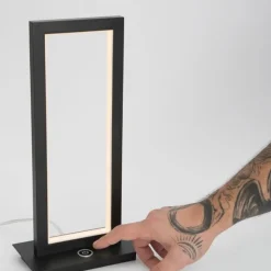 Abat-jour lampada da comodino nera led 12w 3000k design