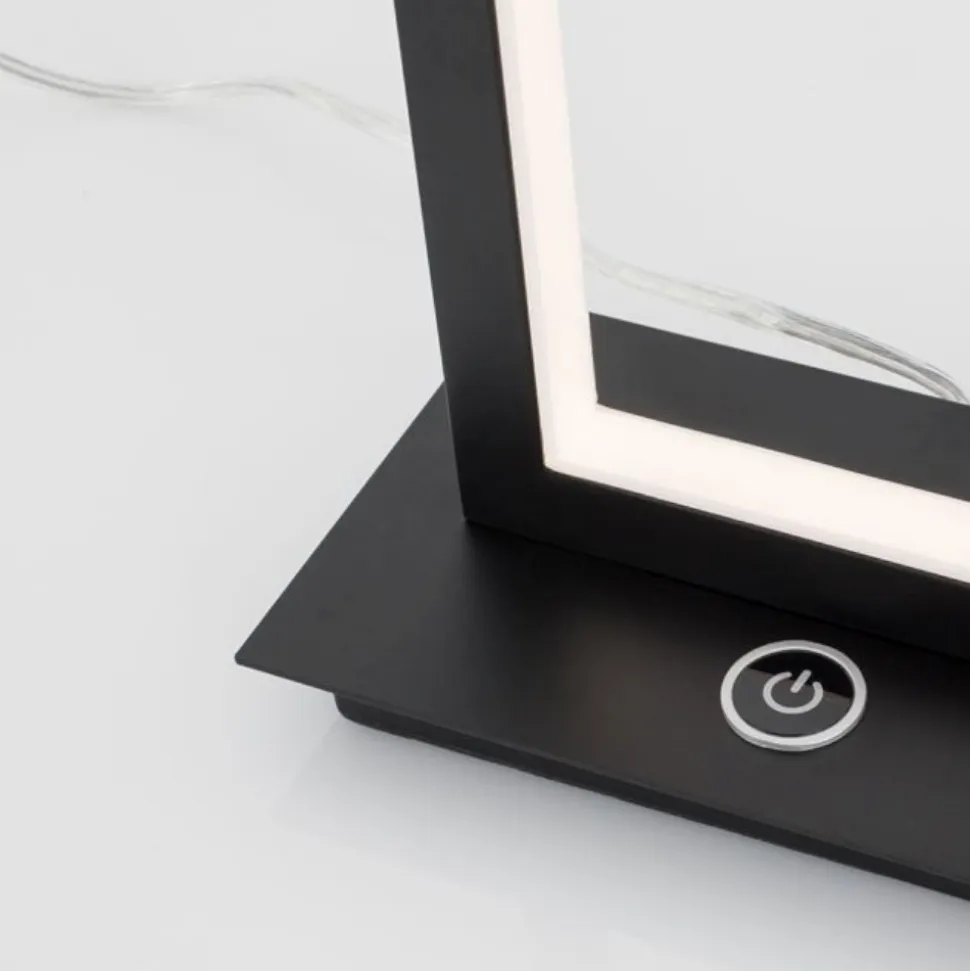 Abat-jour lampada da comodino nera led 12w 3000k design