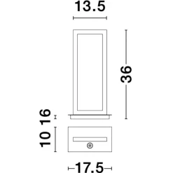 Abat-jour lampada da comodino nera led 12w 3000k design