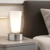 Abat jour lampada da comodino cromo design vetro trasparente