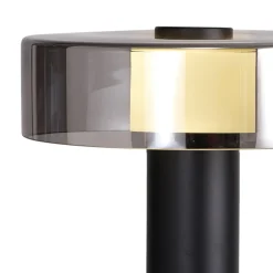 Abat jour lampada da comodino moderna nero fume