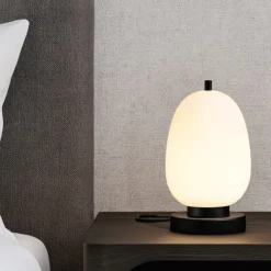 Abat jour lampada da comodino nera moderna