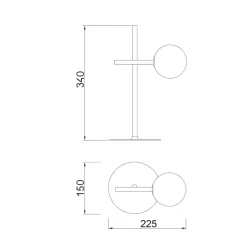Abat-jour lampada da comodino moderna nera per camera da letto