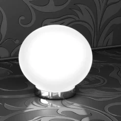 Abat-jour lampada da comodino sfera vetro bianca per camera da letto