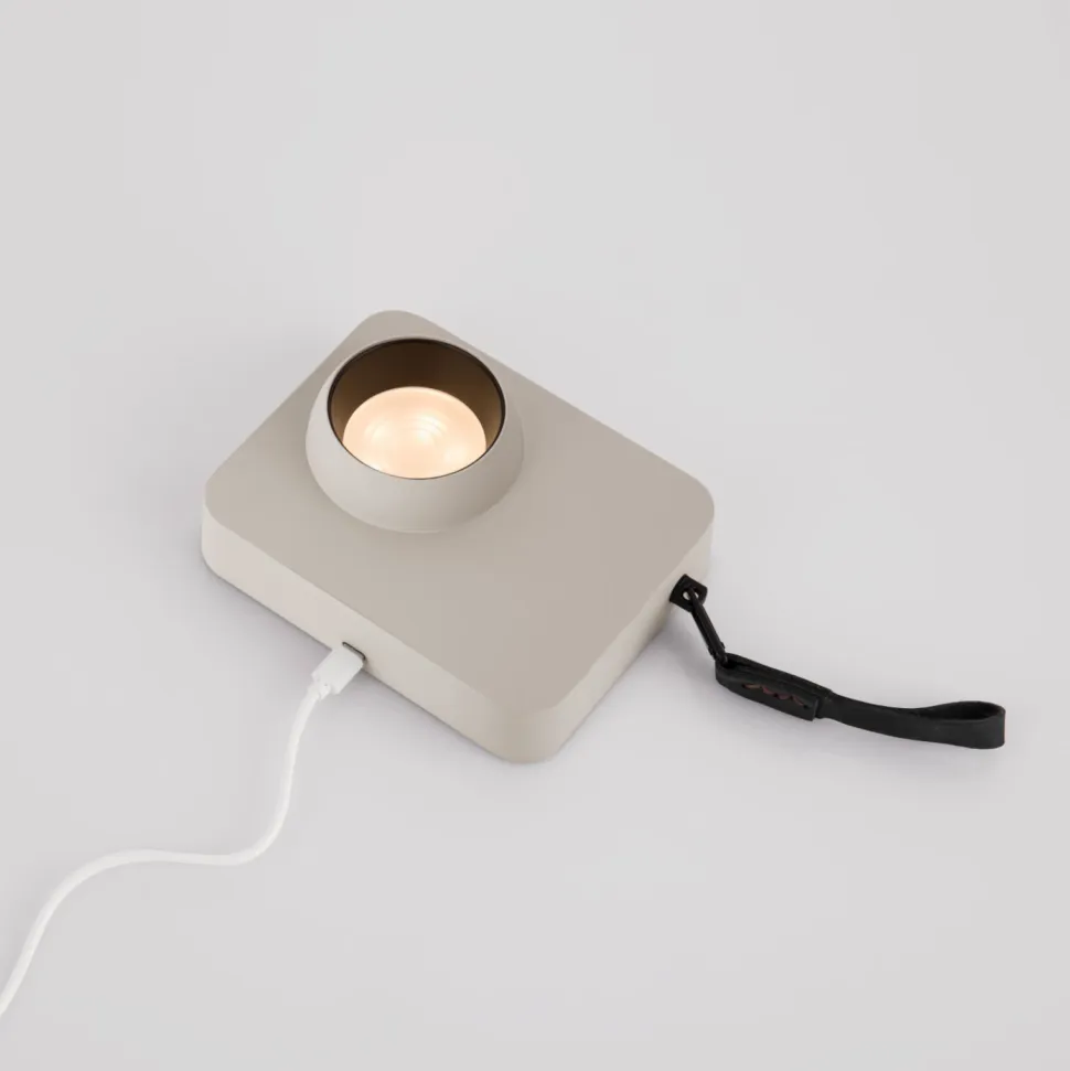 Abat-jour lampada da comodino macchina fotografica moderna blu grigio