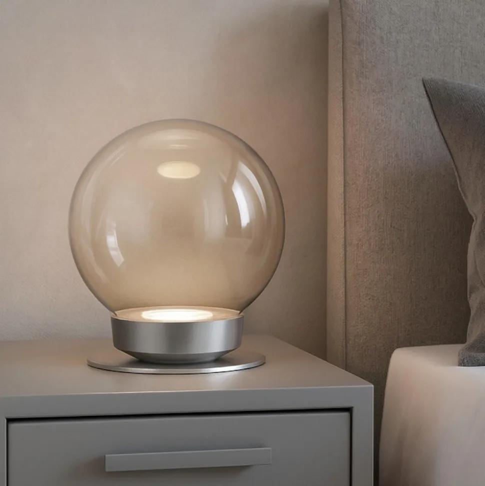 Abat jour lampada da comodino sfera 25cm di vetro miloox jotto