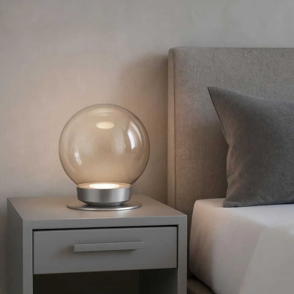 Abat jour lampada da comodino sfera 25cm di vetro miloox jotto