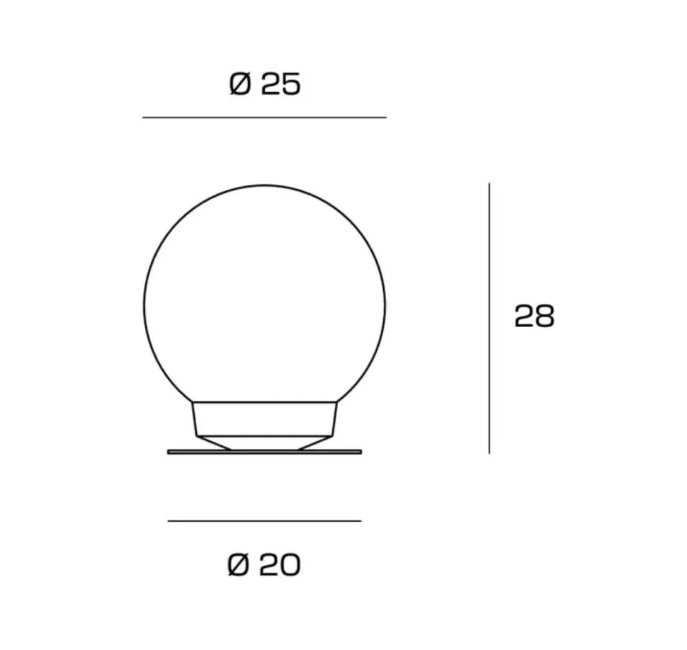 Abat jour lampada da comodino sfera 25cm di vetro miloox jotto
