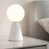 Abat-jour lampada da comodino bianca sfera di vetro moderna