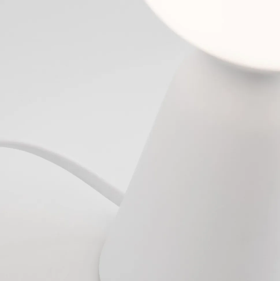 Abat-jour lampada da comodino bianca sfera di vetro moderna