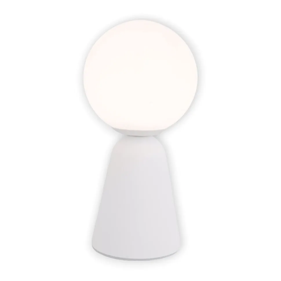 Abat-jour lampada da comodino bianca sfera di vetro moderna